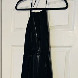 ZARA Halter Feather Cocktail Dress Black